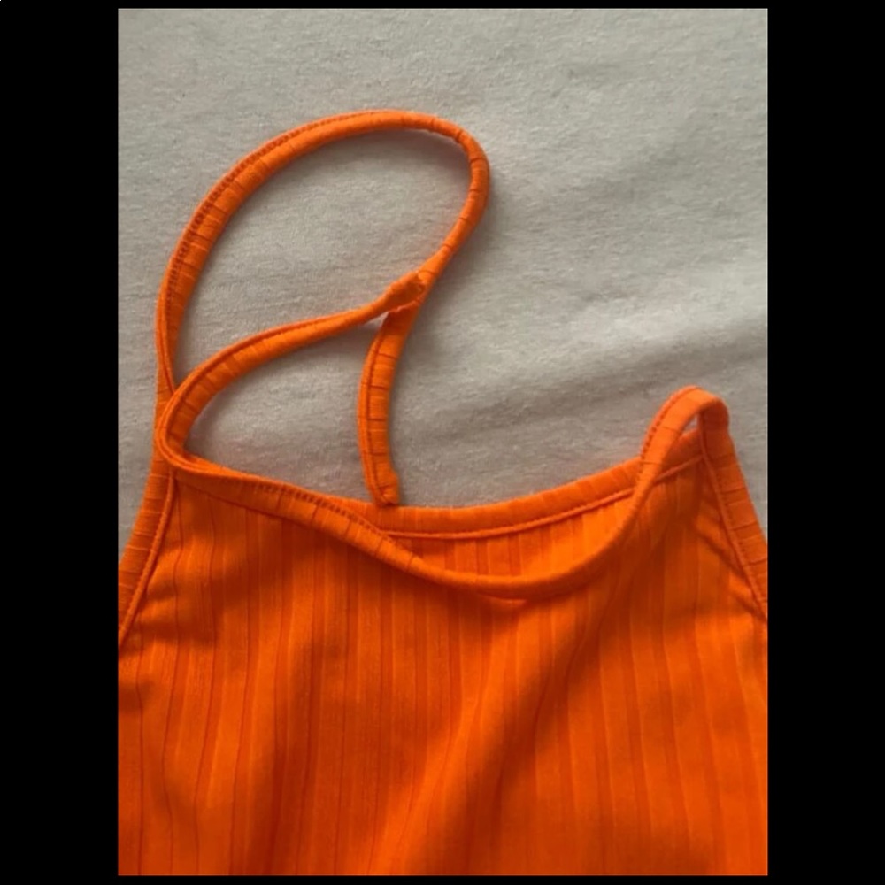 Neon Halter Ribbed Dress Medium - Picture 5 of 5
